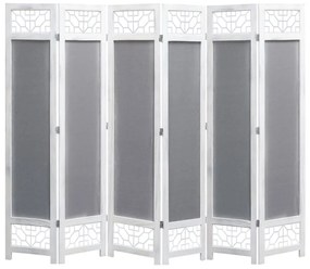 vidaXL Biombo com 6 painéis 210x165 cm tecido cinzento