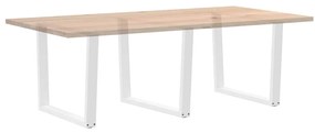 Pés para mesa de jantar em V, 3 peças, branco, 100x(72-73,3) cm, aço