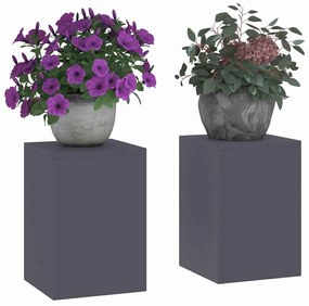 Suportes para Plantas Outdoor Pilar 2 pcs Antracite 24x24x35 cm Aço