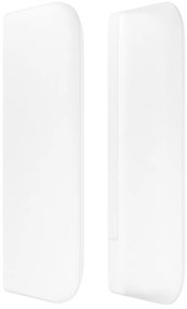 Cabeceira cama c/ abas couro artificial 183x16x78/88 cm branco