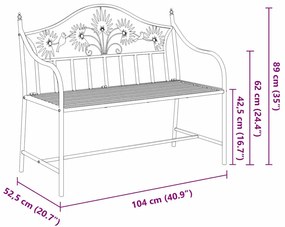 Banco Branco Metal 104 x 52.5 x 89 cm Feito para Durar