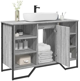vidaXL Móvel p/ lavatório 91x35x60cm derivados madeira cinzento sonoma