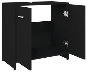 Armário casa de banho 60x33x61 cm derivados de madeira preto
