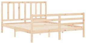 Cama sem colchão 160x200 cm madeira de pinho maciça