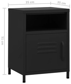 Mesa de cabeceira 35x35x51 cm aço preto