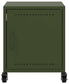 Mesas de cabeceira 2 pcs 36x39x43,5 cm aço verde-azeitona