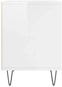 Mesa de cabeceira 40x35x50cm derivados madeira branco brilhante