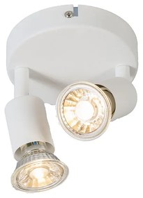 Foco moderno branco inclinável redondo 2 luzes - Jeany Moderno