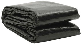 Cobertura de piscina, PE preto quadrado, 6 x 4 m