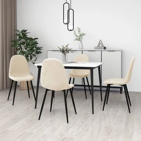vidaXL Cadeiras de jantar 4 pcs veludo branco nata
