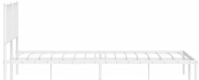 Estrutura de cama com cabeceira 180x200 cm metal branco
