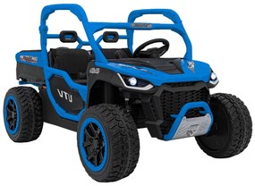 Carro elétrico para Crianças 24V 4x4 2Lugares Farmer Truck UTV Racing Rodas de espuma EVA, Assento Couro Azul