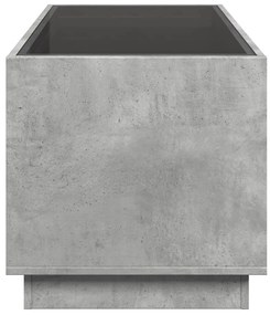 Mesa de centro luzes LED Infinity 70x50x50 cm cinzento cimento