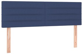 Cama com molas/colchão 140x190 cm tecido azul