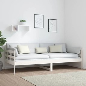 Sofá-cama 90x200 cm madeira de pinho maciça branco