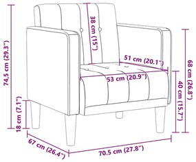 Poltrona com apoio de braços 53 cm tecido preto