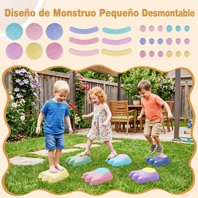 Conjunto de 6 Pedras de Equilíbrio com Forma de Monstro, 31 x 23 x 18 cm, Antiderrapantes, Multicolor