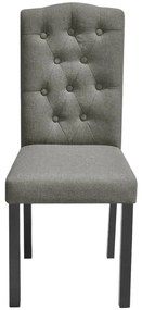 Cadeiras de jantar 4 pcs tecido cinzento