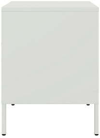 Mesas de cabeceira 2 pcs 36x39x50,5 cm aço branco