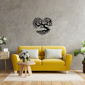 Acessório Decorativo de Parede Coração de Árvore – Preto – 64 x 70 cm
