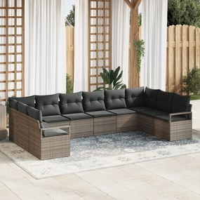 Conjunto de Sofás de Jardim vidaXL de 10 Peças com Almofadas Rattan Po