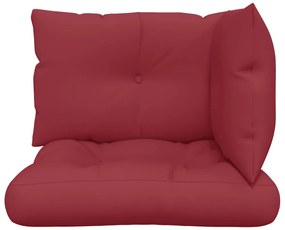 Almofadões para móveis de paletes 3 pcs tecido vermelho tinto