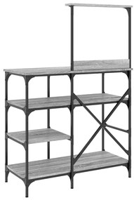 Estante 90x40x132 cm derivados de madeira e metal cinza sonoma