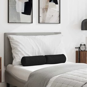 vidaXL Almofadas de Apoio 2 pcs Preto Ø 15 x 40 cm tecido