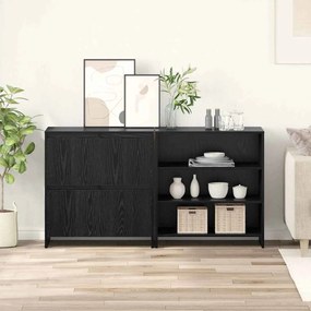 Buffet 2 pcs Carvalho preto 70 x 41 x 75 cm Madeira processada