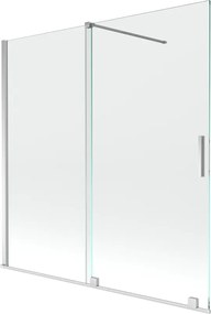 Mexen Velar divisória de duche deslizante de 2 painéis 160 x 150 cm, transparente, cromado - 896-160-000-01-01