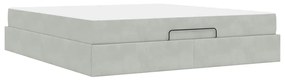 Estrutura da Cama Outros Cinzento-claro 180 x 200 cm Veludo