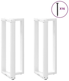 Pés de mesa de bar em forma de T, 2 peças, branco, 50x35x(100-101) cm,