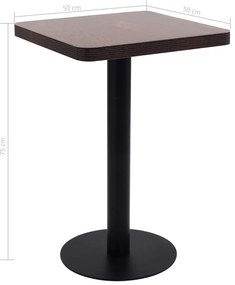 Mesa bistrô 50x50 cm MDF castanho-escuro