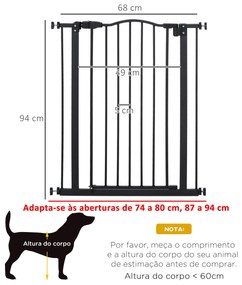 PawHut Barreira de Segurança para Cães Barreira com Largura Ajustável