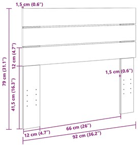 Cabeceira 90 cm Carvalho de madeira maciça