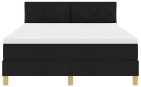 Cama Box Spring com Colchão e LED Preto 140x200 cm Tecido