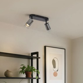 Foco de teto moderno cor de bronze 2-luzes giratório e ajustável - Drain