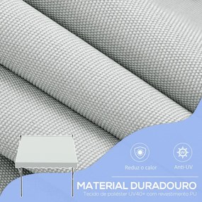 Toldo Portátil Retrátil com Manivela - 200x170x200-290cm - Creme