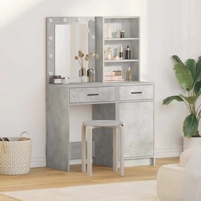 vidaXL Conjunto de Mesa de Vestir 2 pcs Cinzento 50 x 41 x 135 cm