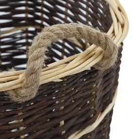 Mochila para lenha com alças 44,5x37x50cm salgueiro natural