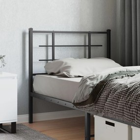 vidaXL Cabeceira de cama 100 cm metal preto