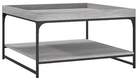 Mesa de centro 80x80x45 cm derivados madeira/ferro cinza sonoma