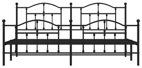 Estrutura de cama com cabeceira e pés 193x203 cm metal preto
