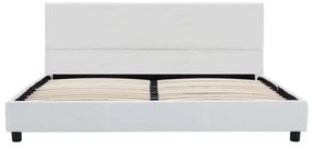 Estrutura de cama 160x200 cm couro artificial branco