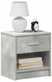 Mesa de cabeceira com gaveta 39x28x41 cm cinzento cimento