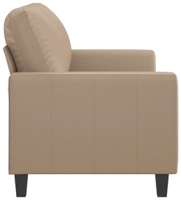 Sofá de 2 lugares 120 cm couro artificial cor cappuccino