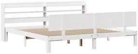 Estrutura de cama c/ cabeceira sem colchão 200x200 cm branco