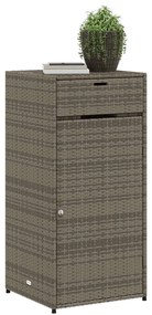 Armário de arrumação para jardim 55x55x111 cm vime PE cinzento
