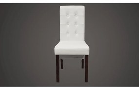Cadeiras de jantar 4 pcs couro artificial branco