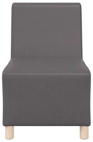 Poltrona 55 cm couro artificial cinzento